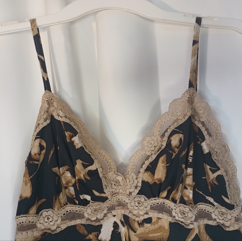 Giligan O'Malley Babydoll Lace Camisole Nylon Fairy Grunge Y2K L Runs Small - Picture 2 of 10